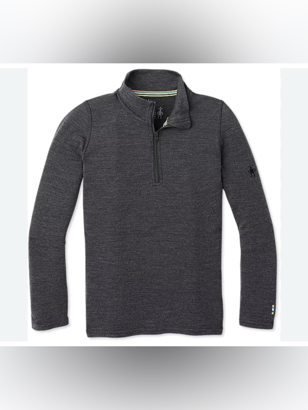 Smartwool top boys kids M thermal pure wool warm hiking vacation skiing gray